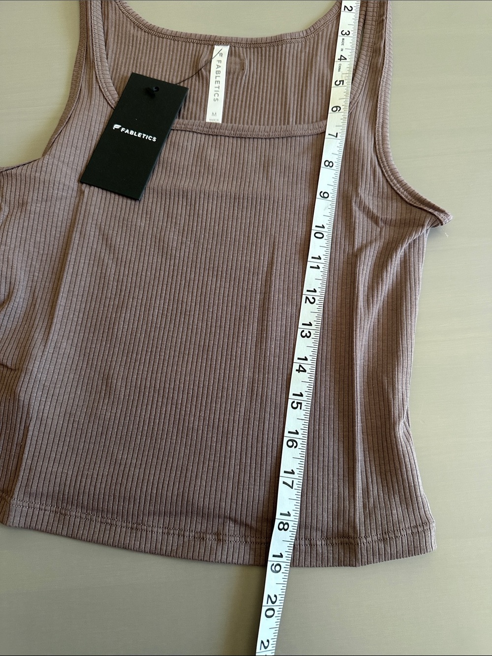 Fabletics Modal Rib Cropped Tank- Desert Shadow - Picture 4 of 7